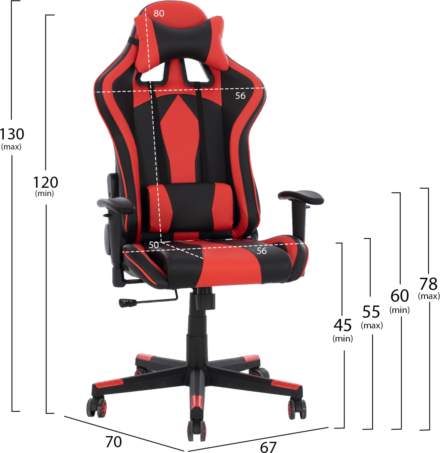 Karrige gaming DOCKS FH1162.01, e zezë/e kuqe