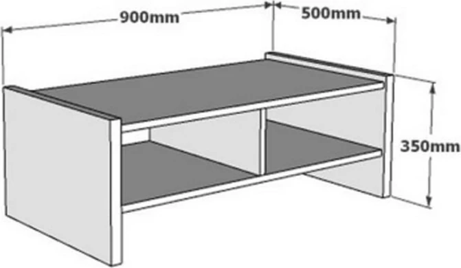 Tavolinë kafeje Tiena, ngjyrë lisi, 90x50x35cm