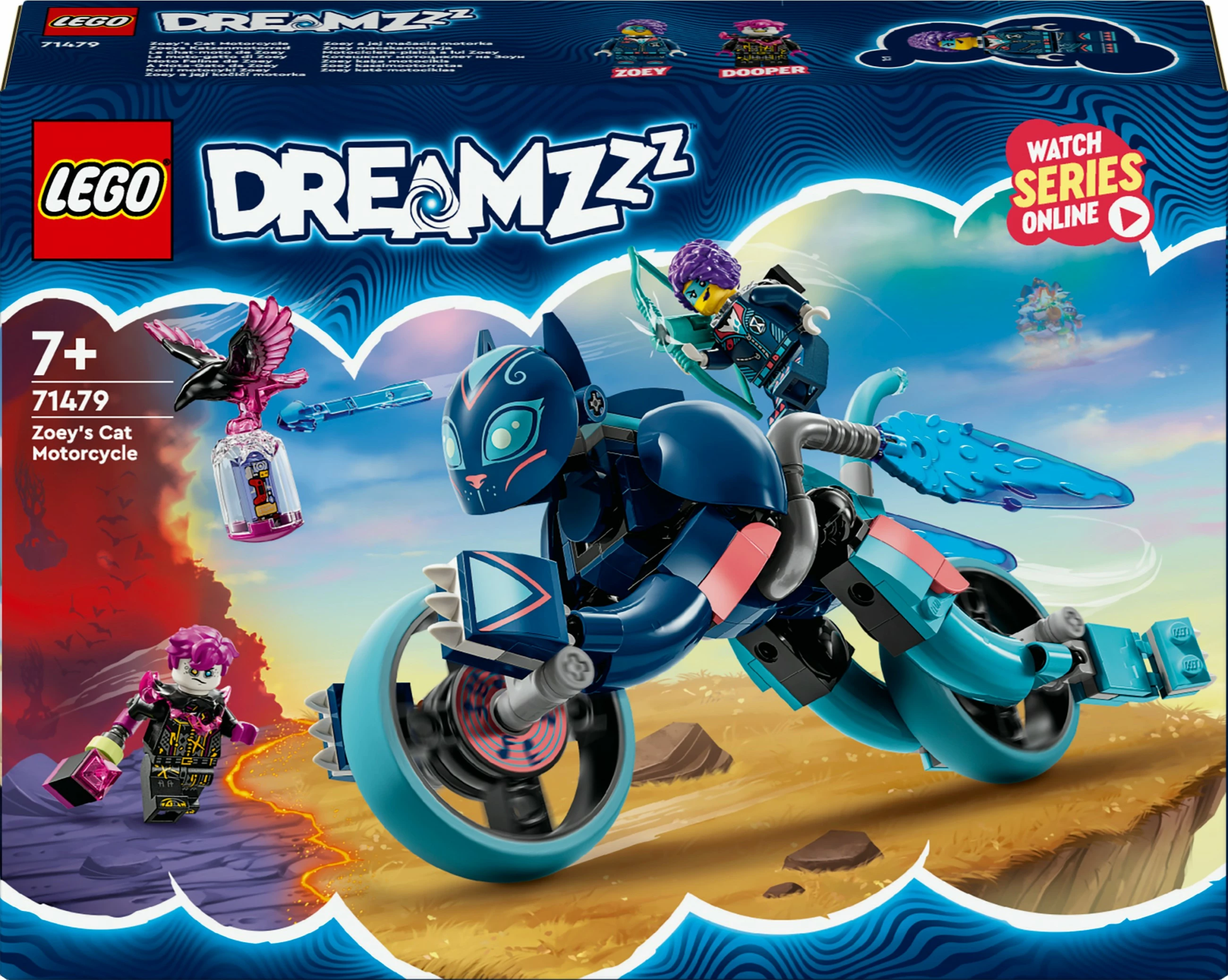 Set ndërtimi LEGO DREAMZzz 71479 Zoey's Cat Motorcycle, 226 pjesë, shumëngjyrësh