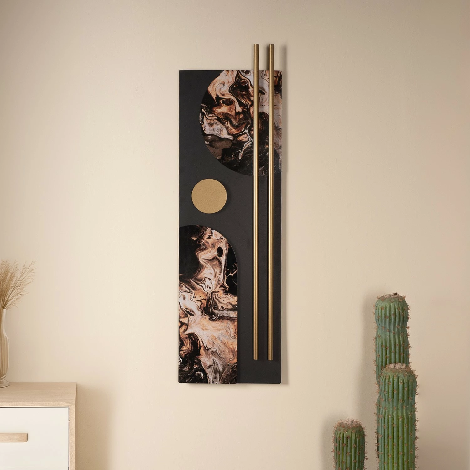 Aksesor dekorativ metalik për mur, Wallity, Barok, APT809