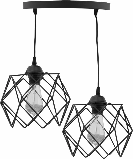 Dritë tavani me dy llampa Zocie E27 e zezë Φ30x70cm