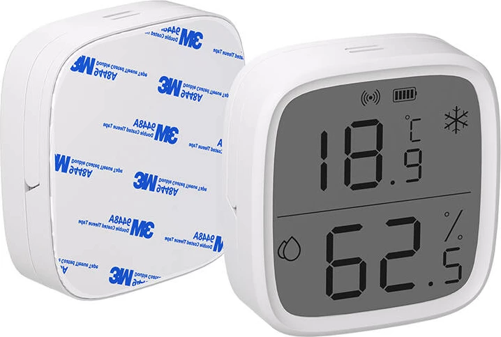 Sensor temperature e lagështie Sonoff SNZB-02D, ZigBee, me ekran LCD, i bardhë
