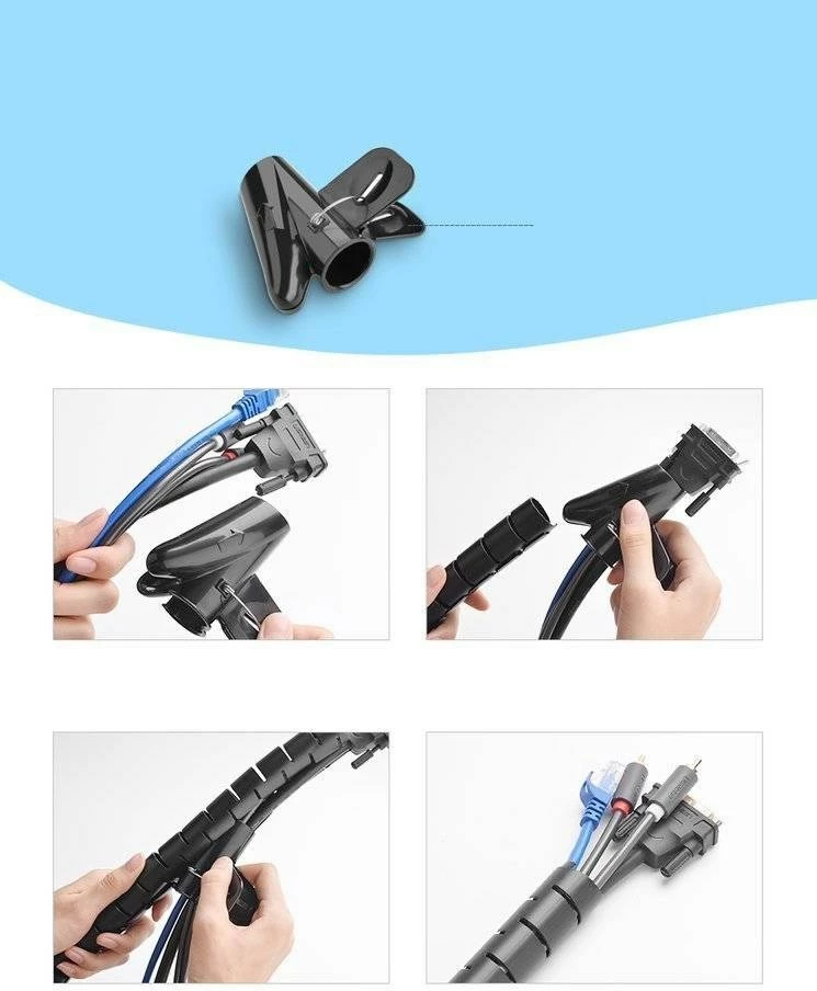 Mbështjellës kabllosh UGREEN LP121, 1.5 m, 25 mm, zi