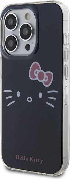 Mbështjellës Hello Kitty IML Kitty Face për iPhone 14 Pro, i zi