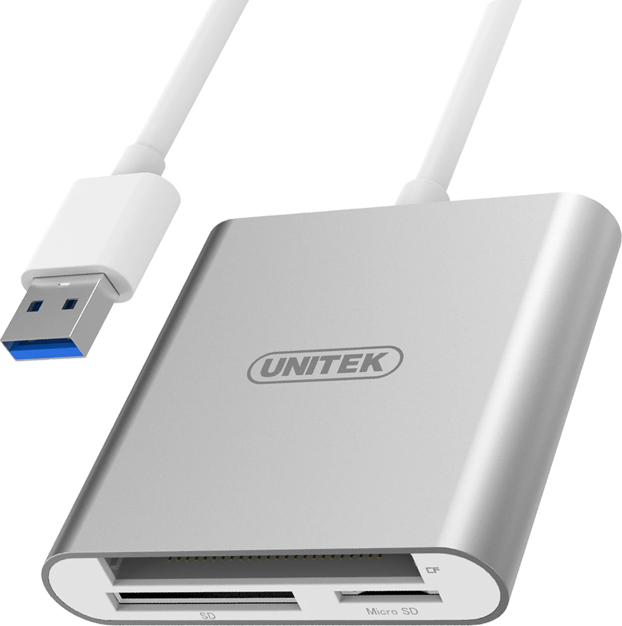 Lexues kartelash Unitek Y9313 USB 3.0, CF/SD/microSD deri 2TB, argjendtë