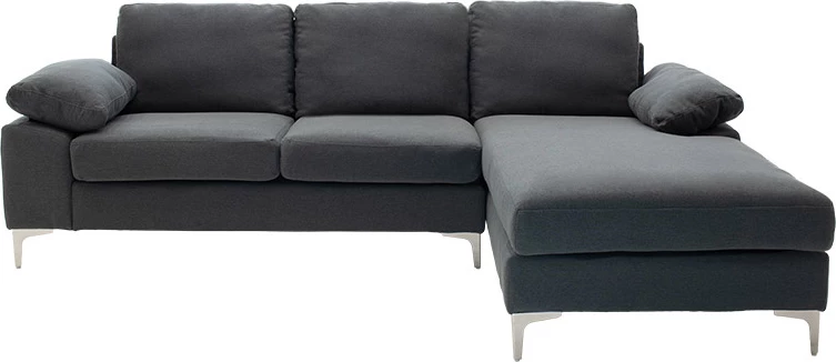 Kënd divani Cohen, kënd i majtë, pëlhurë ngjyrë gri e errët, 240x159x83cm