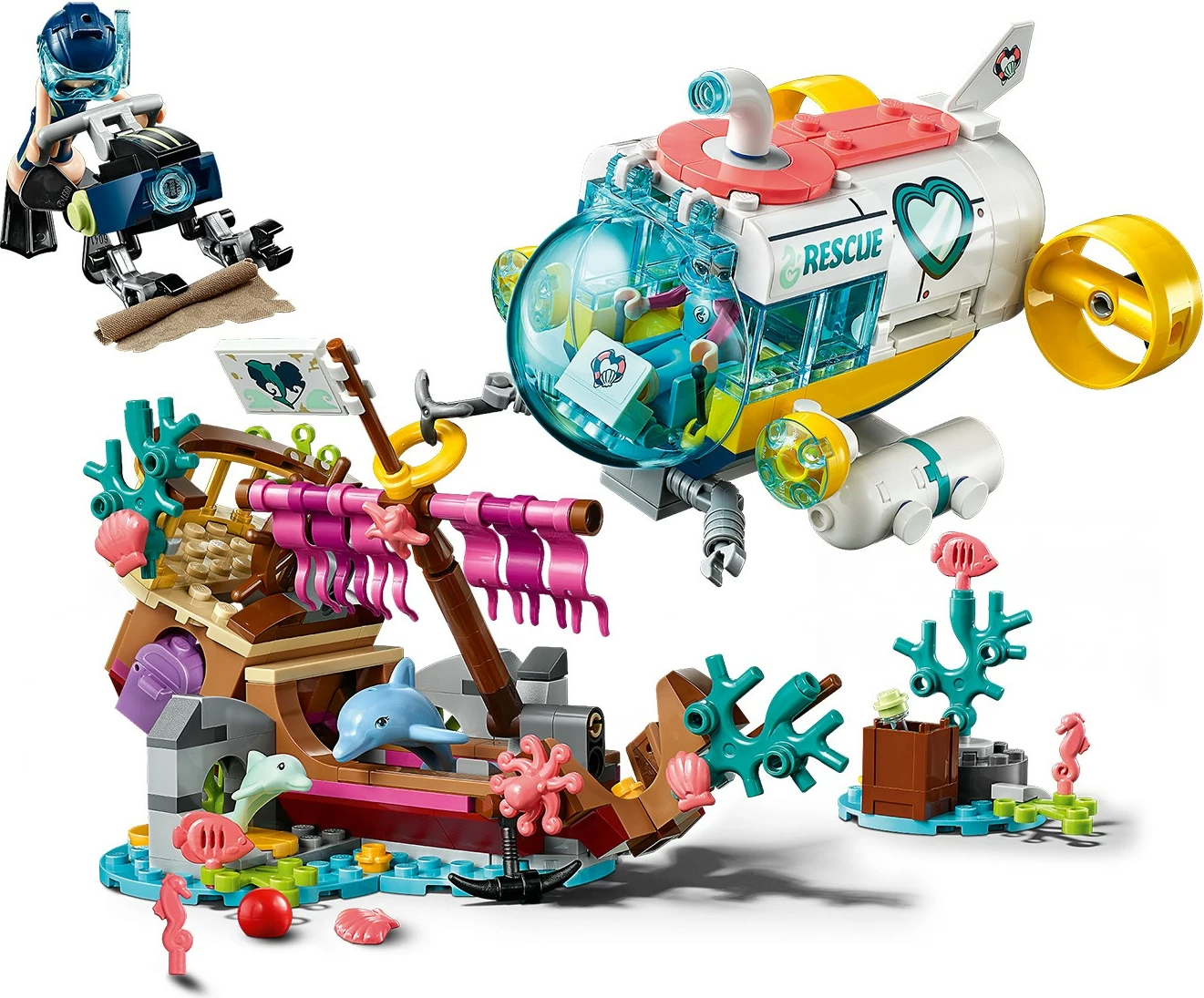 Set ndërtimi LEGO Friends Dolphins Rescue Mission 41378, 363 pjesë, shumëngjyrësh