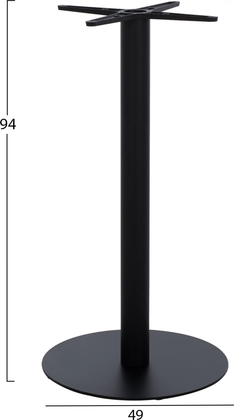 Bazë metalike për bar, lartësi mesatare, ngjyrë e zezë mat, FH472, 46x46 cm, Φ49x94 cm