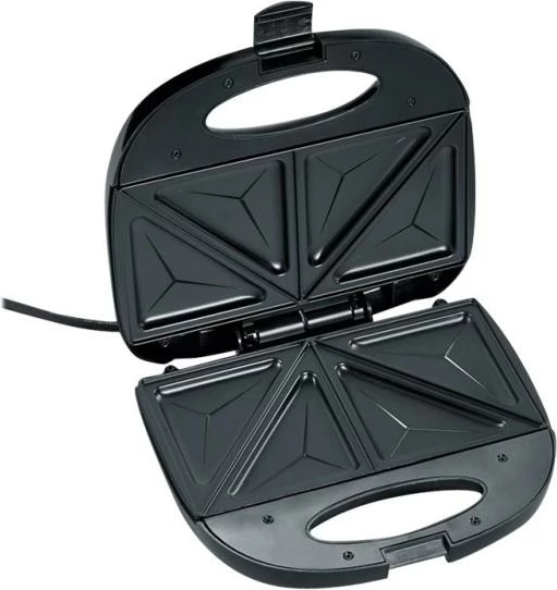 Aparat sanduiçesh, Severin SA 2969, 600W, pllaka jo-ngjitëse, trup çelik inox, i zi