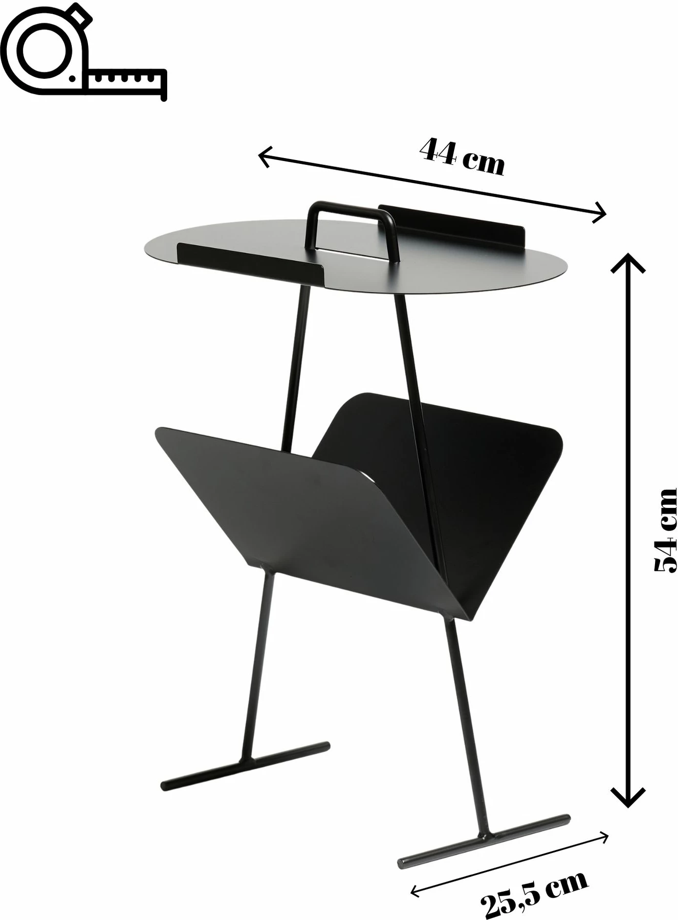 Tavolinë anësore Skye Decor, Goddy, e zezë