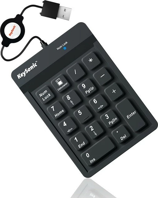 Tastierë numerike Keysonic ACK-118BK2, me kabllo, IP64, e zezë