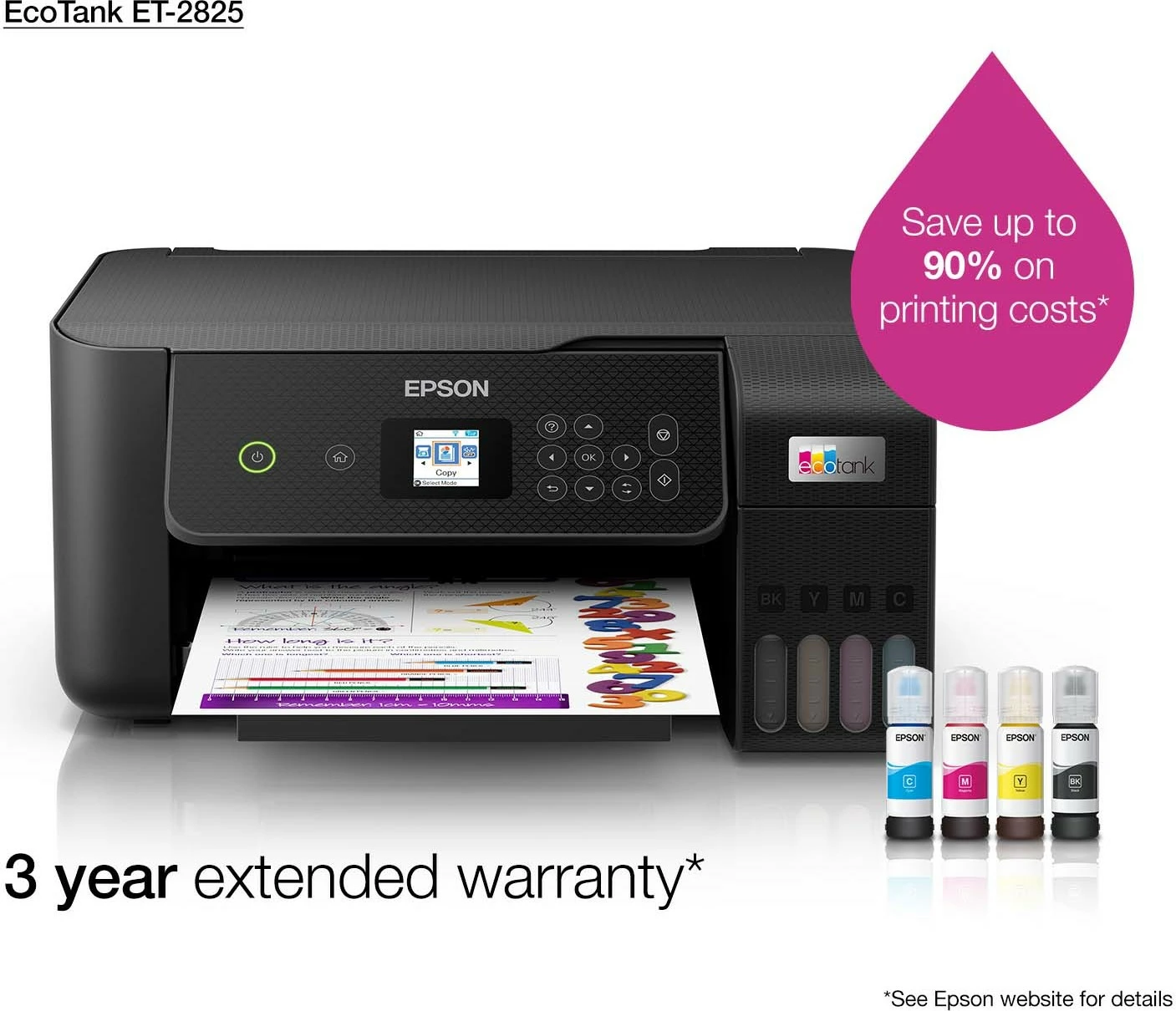 Printer Epson EcoTank ET-2825, Inkjet, 5760 x 1440 DPI, A4, Ngjyrë e zezë
