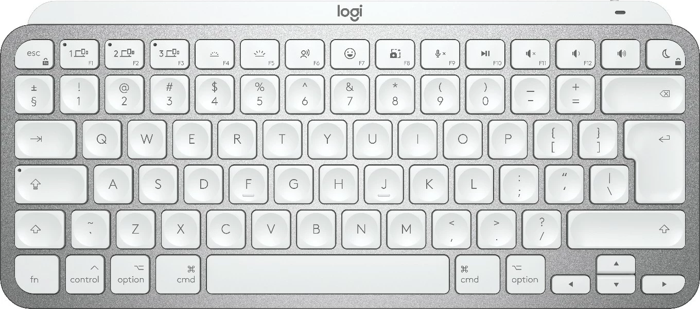 Tastierë mini Logitech MX Keys Mini për Mac, wireless, Bluetooth, LED, bardhë