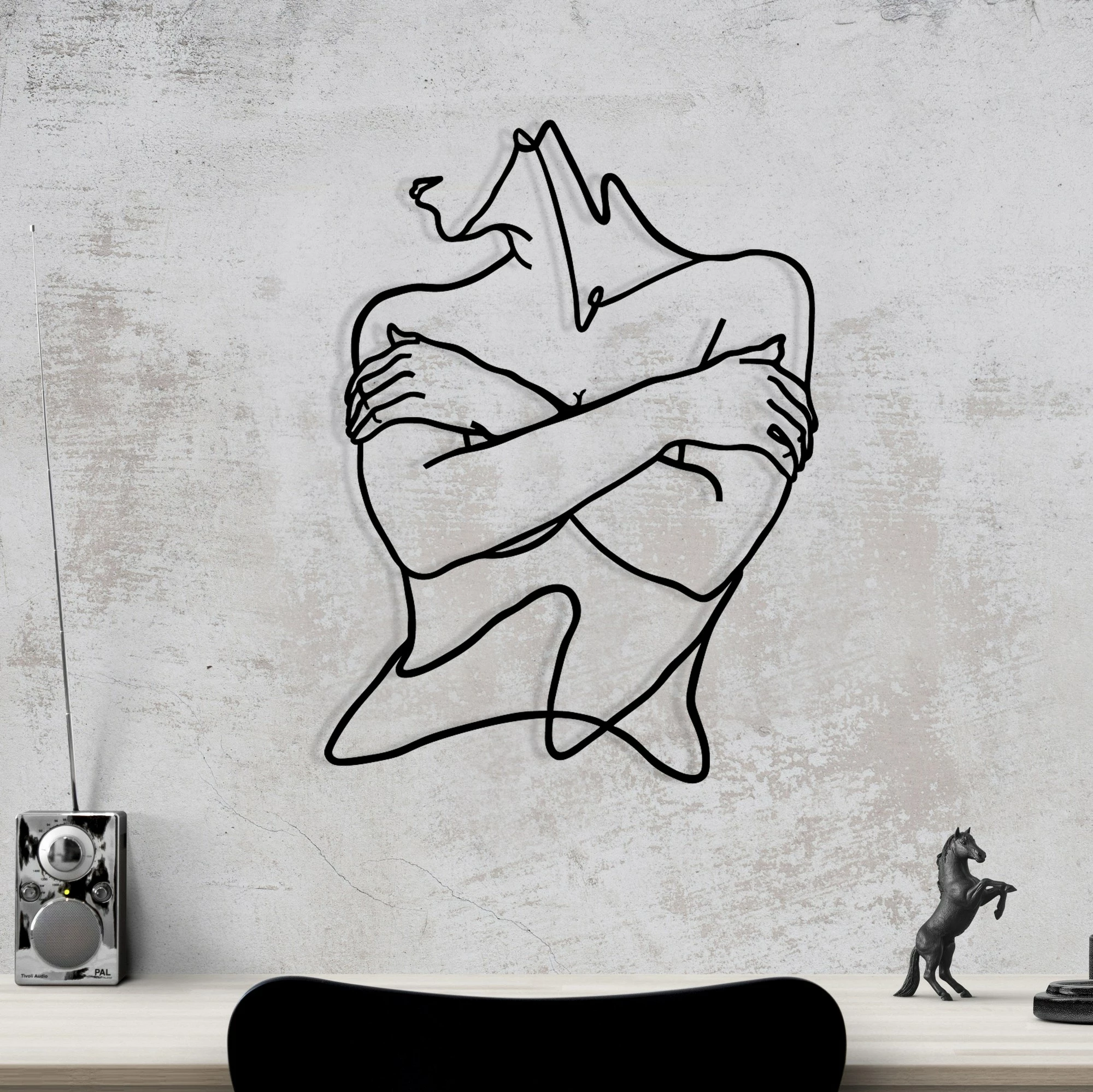 Aksesor dekorativ metalik për mur Wallity, Felicidad