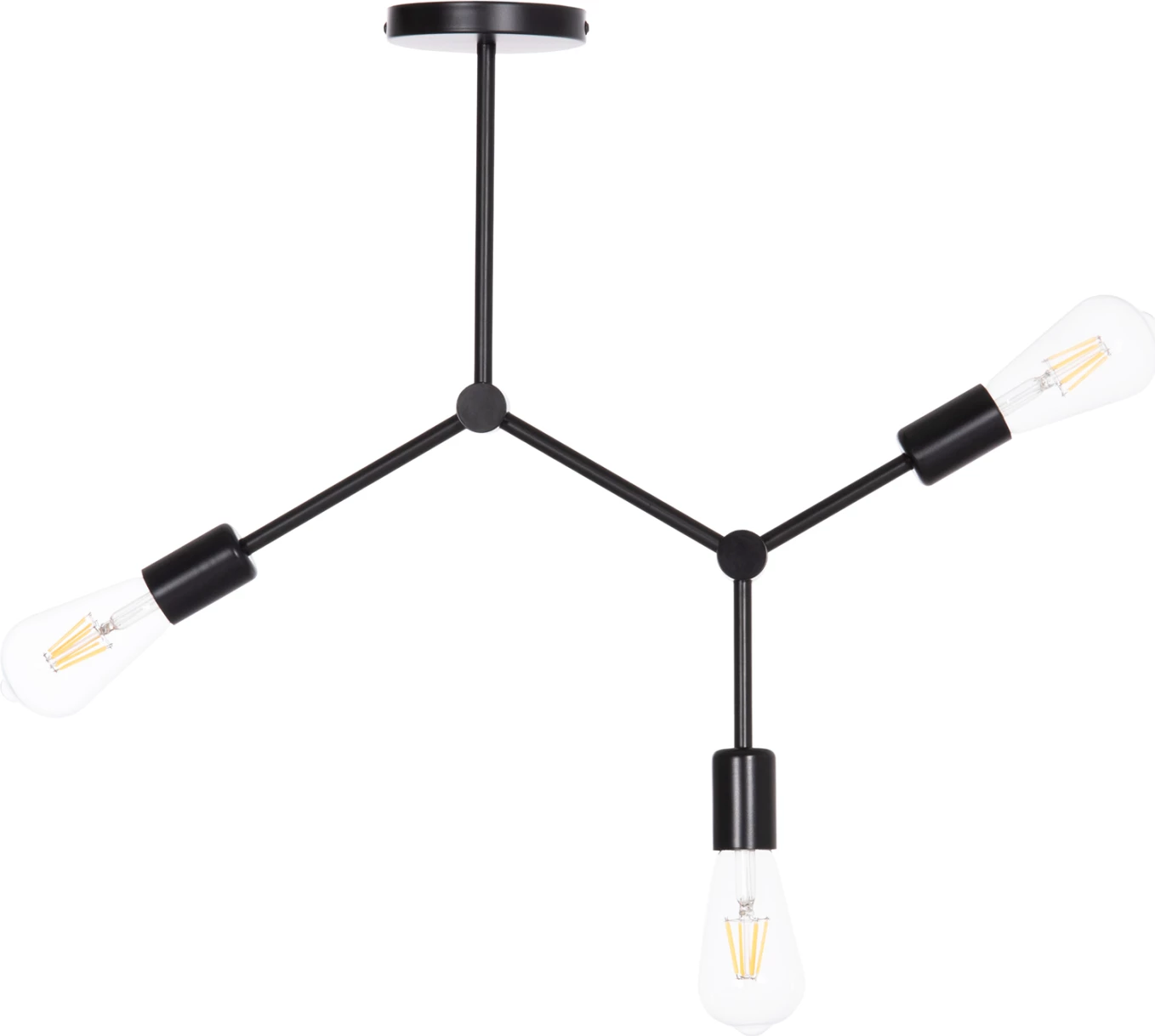 Llambë tavani me 3 drita, metal i zi, LIGHTY FH7404.11, 52x5x48cm