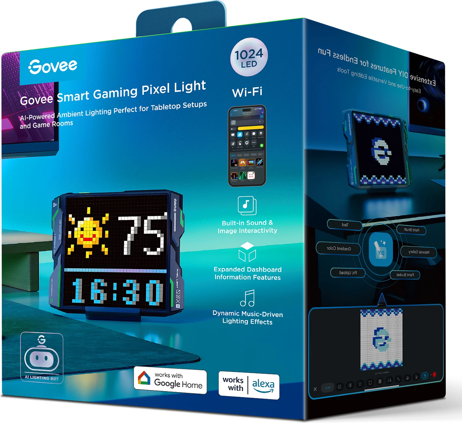 Llambë pixel smart gaming Govee Smart Gaming Pixel Light, 1024 LED, Wi‑Fi