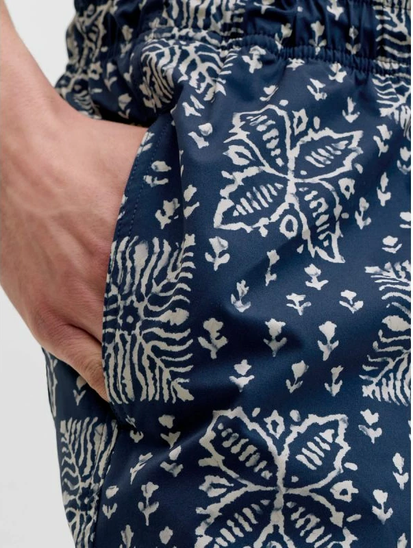 Shorce noti për meshkuj Jack&Jones JPSTMAUI SHELL AOP SWIM SHORTS REG 12291808, blu [Madhësia: XXL]