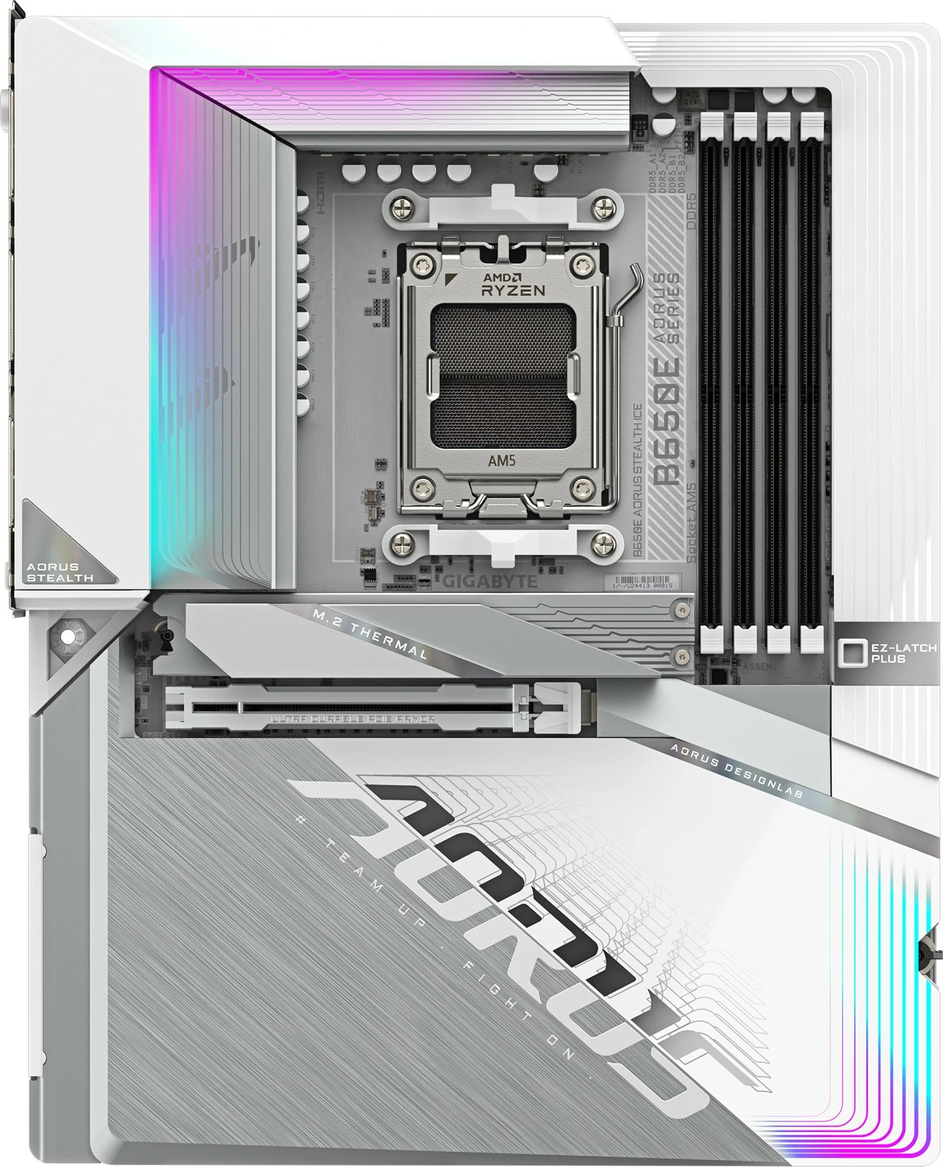 Pllakë amë Gigabyte B650E AORUS STEALTH ICE, AM5, DDR5, ATX, e bardhë