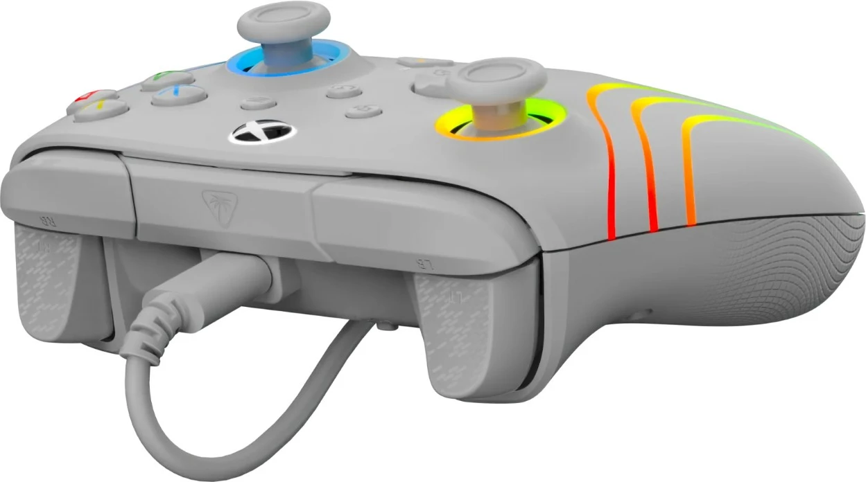Kontroller me kabllo Turtle Beach Afterglow Wave për Xbox/PC, RGB, Hall-Effect triggers, Gri