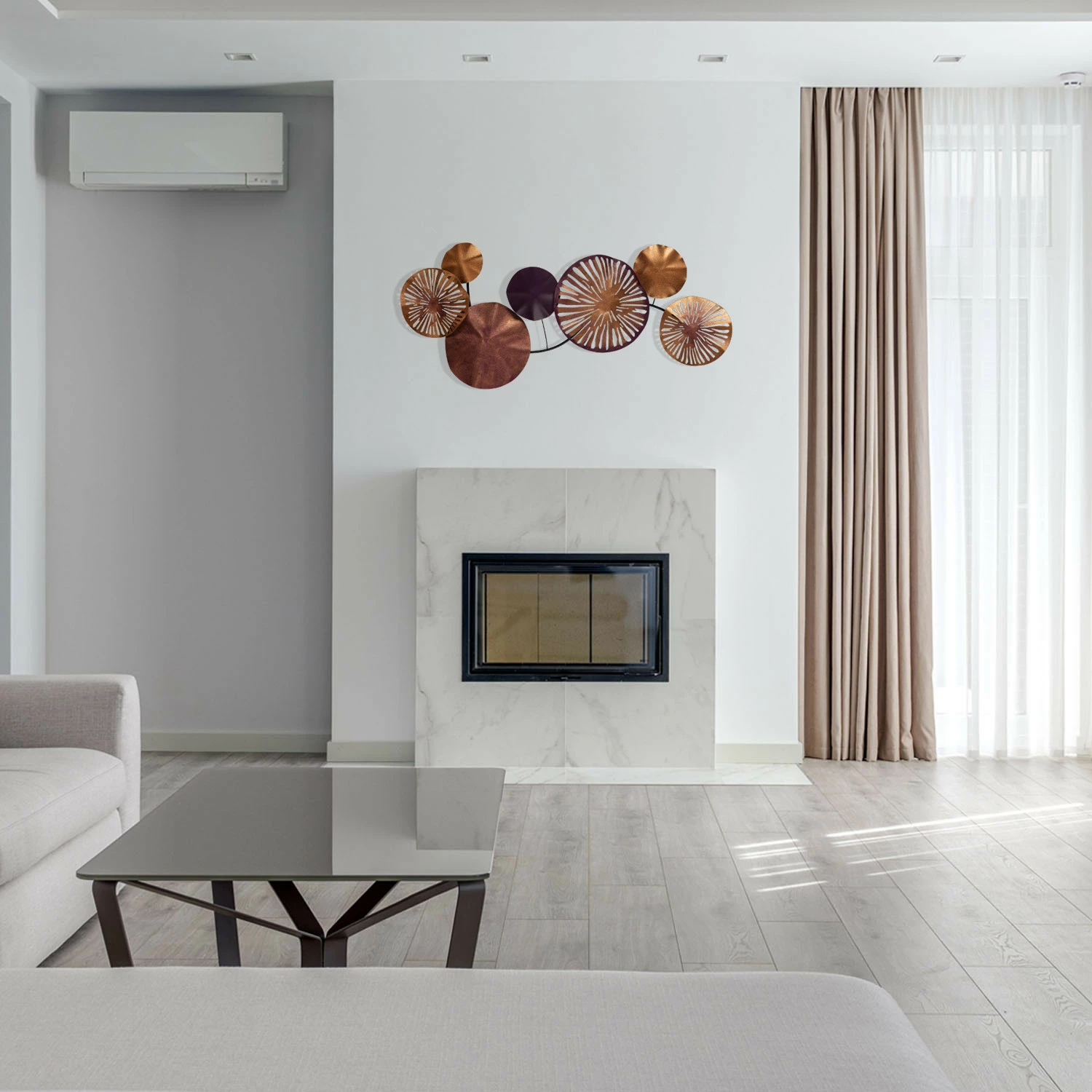 Aksesor dekorativ metalik për mur, Wallity Astrid, CH102-2