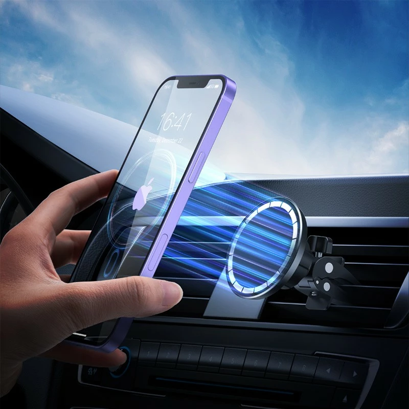 Mbajtëse magnetike për veturë CRONG CARCLIP MAGNETIC, MagSafe, e zezë