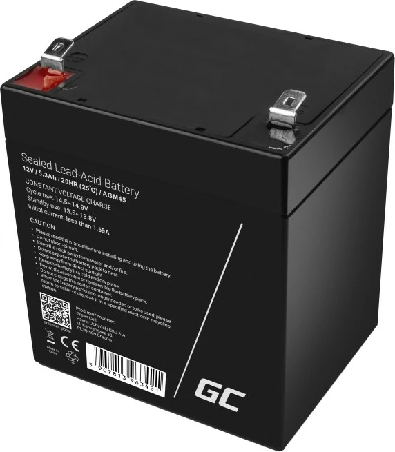Bateri për UPS Green Cell AGM45, 12V, 5.3 Ah