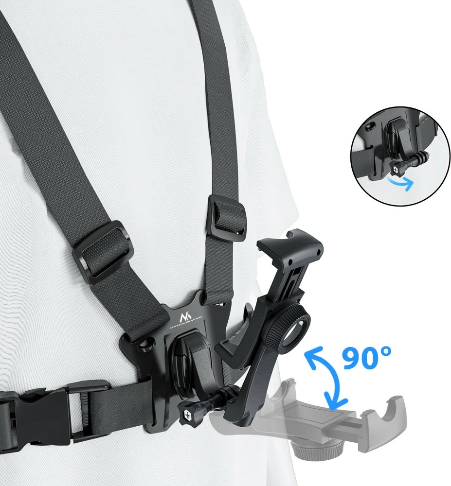 Harness sportiv Maclean MC-294 për telefon ose GoPro, i rregullueshëm, i zi