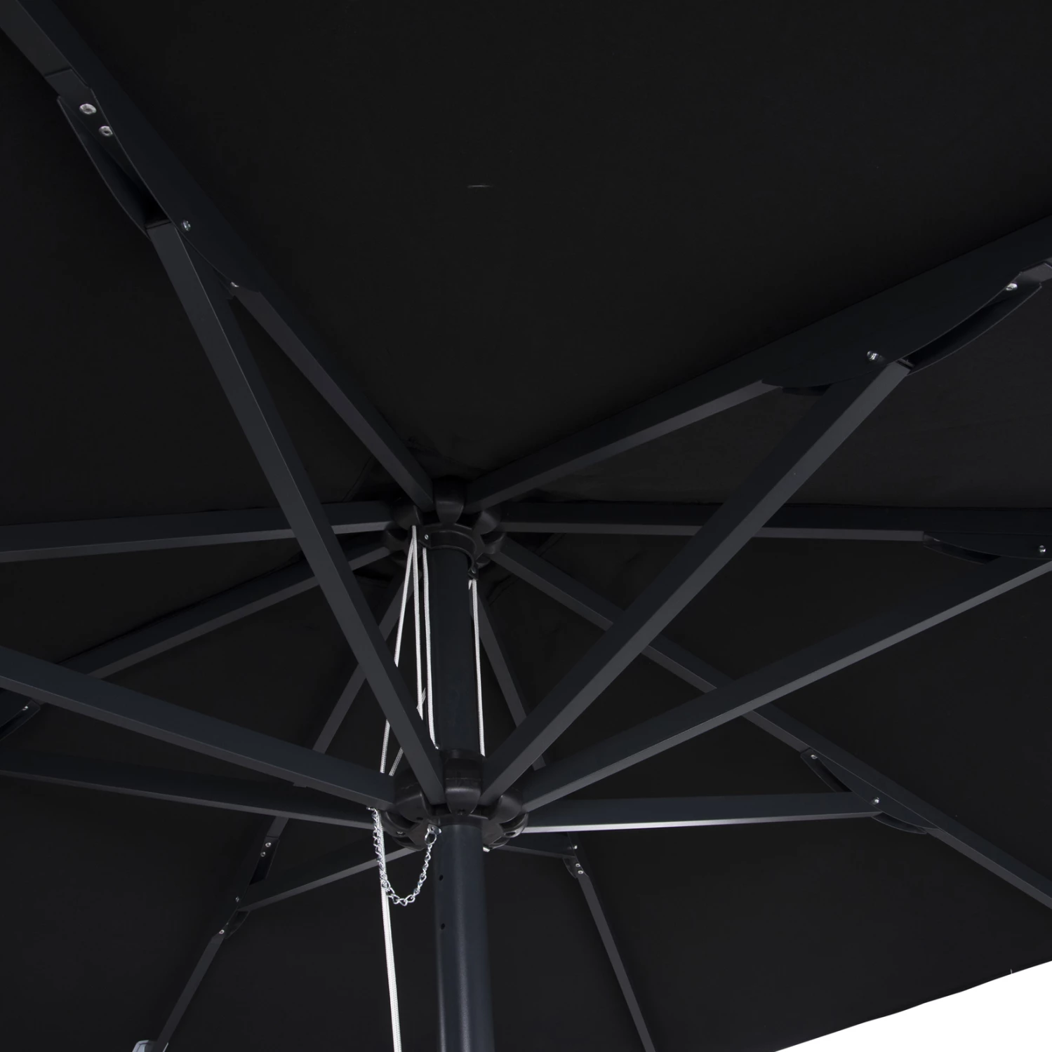 Çadër profesionale ALU 2.20x2.20 pëlhurë e zezë akrilike 8 rreze FH6013.03