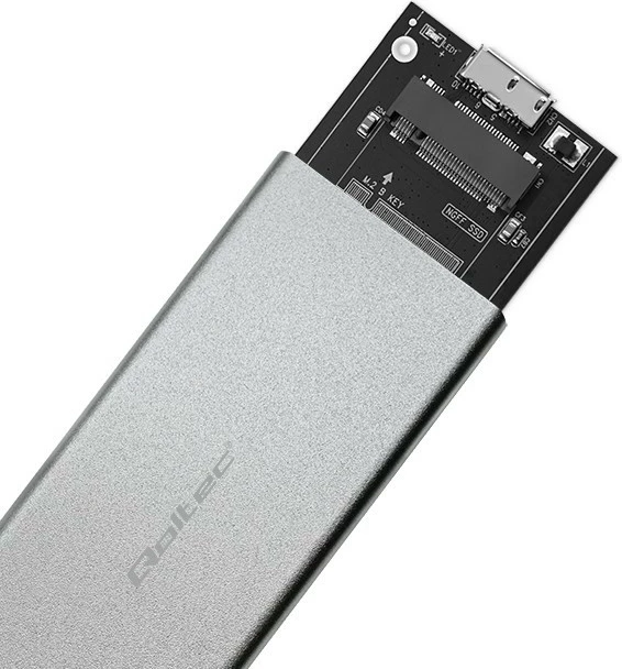 Kasë Qoltec për SSD M.2 SATA/NGFF, USB 3.0, 2TB, Argjend