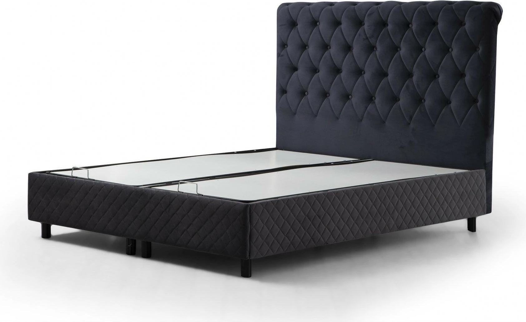 Baza dhe shtrati dopio me shpinore, ngjyrë antracit, Sonata, 160x200