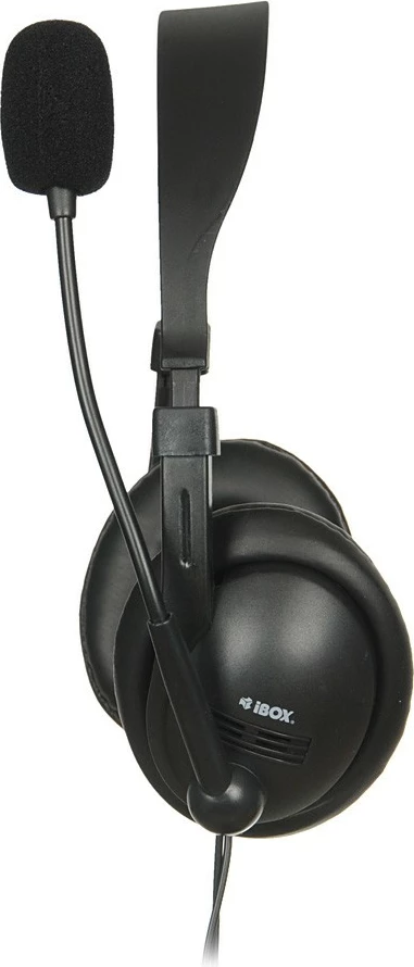 Kufje zyre me mikrofon iBOX SHPIW1MV, 3.5 mm, të zeza