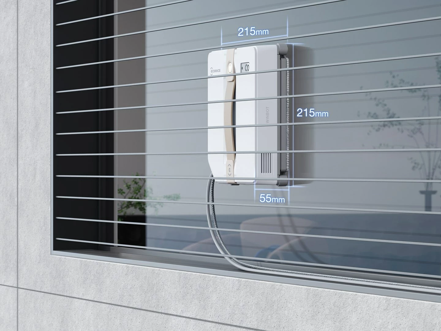 Robot pastrues dritare Ecovacs Winbot MINI, 3000 mAh, Bezhe