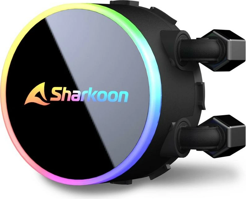 Ftohës uji all-in-one Sharkoon S70 RGB, 2x12cm, për procesor, i zi