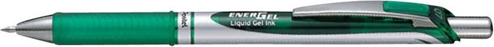 stilolaps me xhel, Pentel EnerGel BL77-DO BL77DO, shkrim i butë, tharje e shpejtë, mekanizëm me shtypje, kapëse metalike, dorezë gome, jeshile
