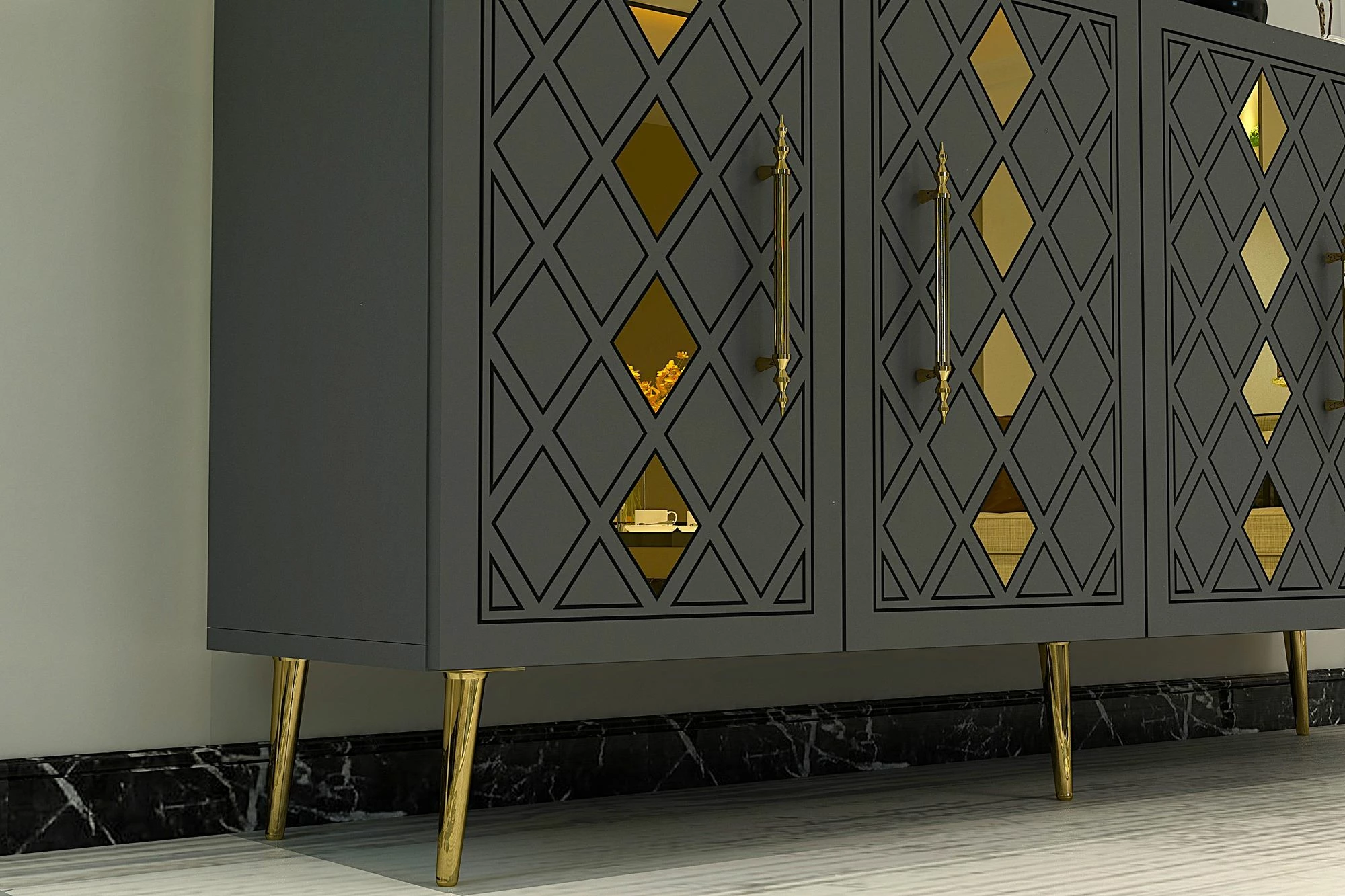 Konsolë Skye Decor Dome KB150, antracit, ar