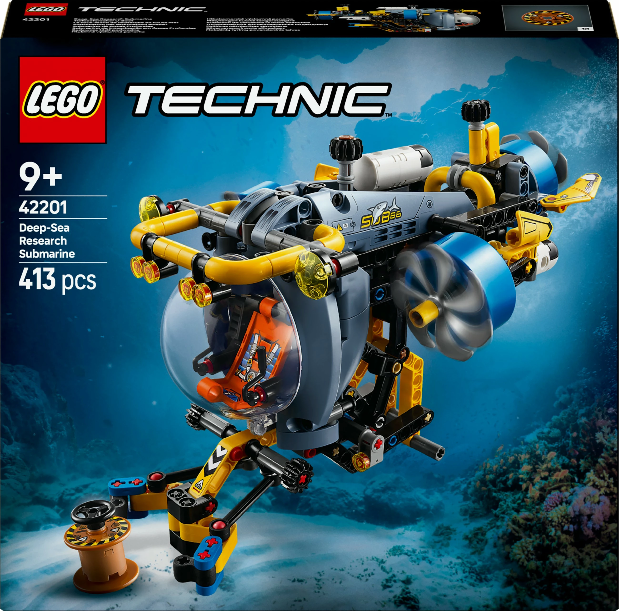 Set ndërtimi LEGO Technic 42201, nëndetëse kërkimore, 413 pjesë, multikolor
