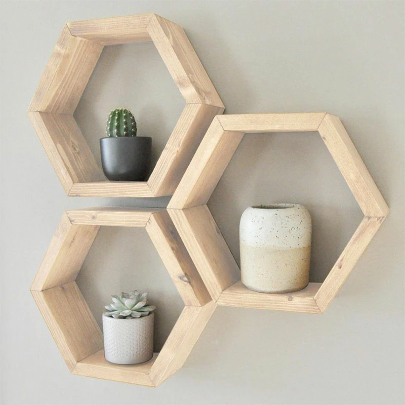 Set raftesh muri Radix 3 copë dru pishe natyral 30x9x34cm