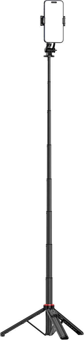 Shkop selfie me tripod, Wozinsky WC1Y2S, 1.31 m, kontrollues Bluetooth 5.2, filetë 1/4", i zi