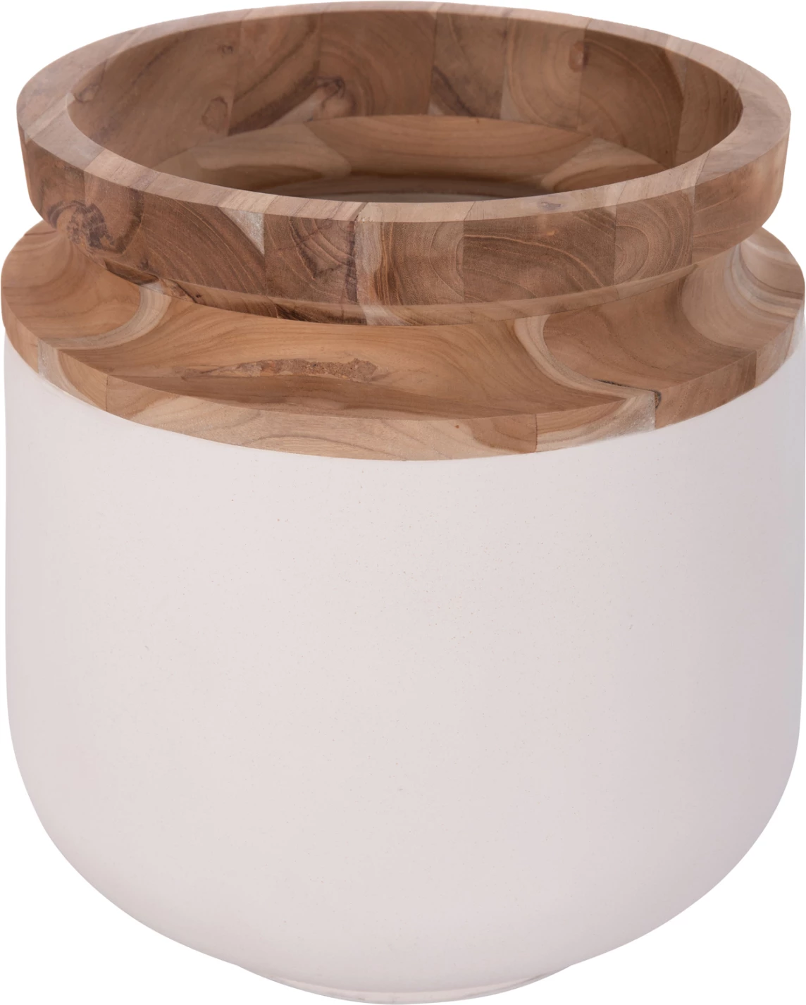 Vazo dekorative për dysheme, LINTER FH4662.02L, fibër-cement, ngjyrë e bardhë, dru tik, 41x47cm