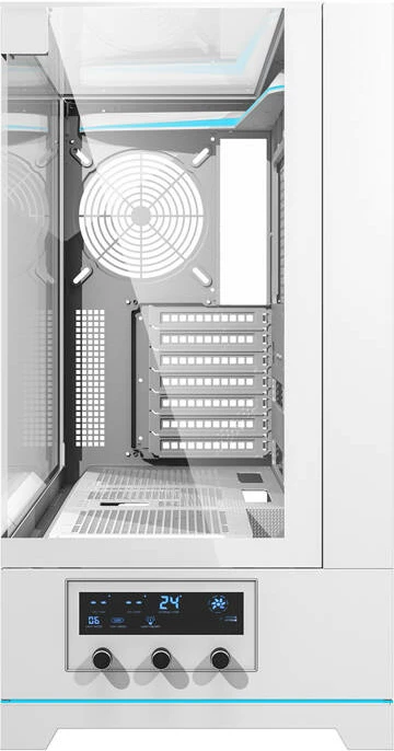Kasë Darkflash DY450, ATX Mid Tower, pa ventilatorë, xham i temperuar, e bardhë