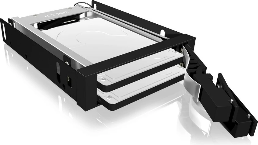 Kasë ICY BOX, Wechselrahmen 2xSATA 2.5" në 2xSATA Host, për 3.5" slot, e zezë