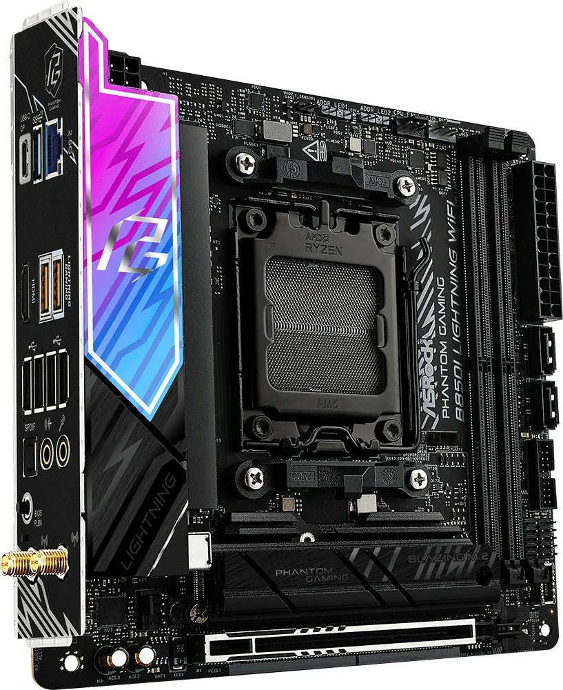 Pllakë amë ASRock Phantom Gaming B850I Lightning WiFi, Socket AM5, DDR5, Wi-Fi 6E, PCIe 5.0