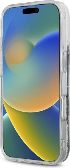 Mbështjellës DKNY DKHCP16LLBNAEK për iPhone 16 Pro 6.3", hardcase, Liquid Glitter Arch Logo, zi