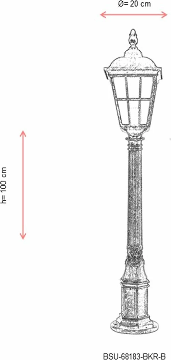 Llambë dyshemeje për jashtë, Opviq, ngjyrë kafe, BSU-68183-BKR-B