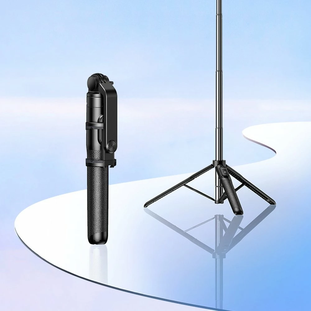 Selfie stick Ugreen LP586 me stativ dhe telekomandë Bluetooth, 1.5m, e zezë