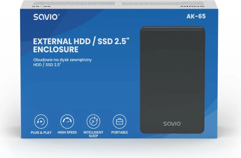 Kasë e jashtme për HDD/SSD 2.5" Savio AK-65, USB 3.0, e zezë