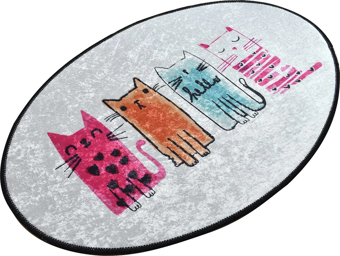 Qilim oval me mace të vogla, shumëngjyrësh, 60x90cm, Conceptum Hypnose Baby Cats