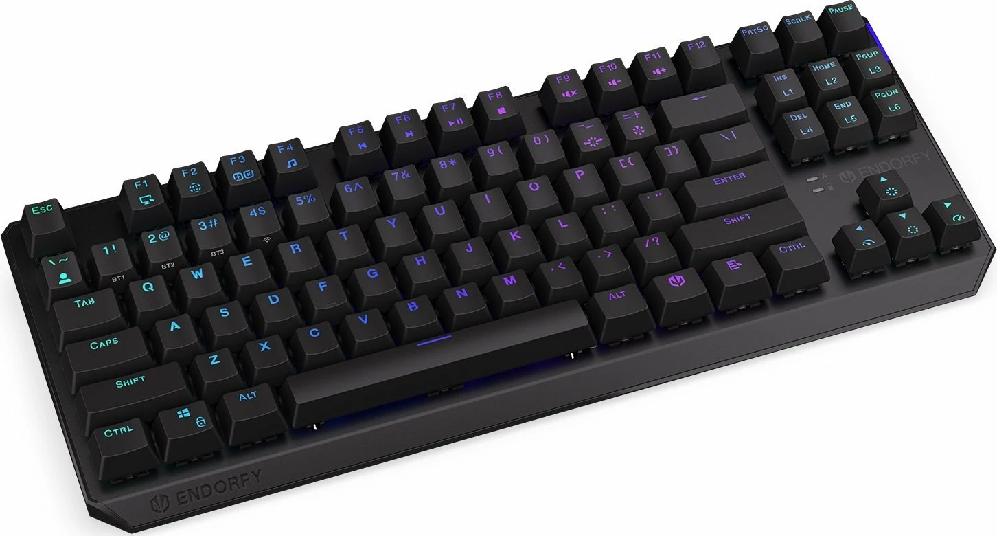 Tastierë mekanike gaming Endorfy Thock TKL Wireless EY5A081, Kailh Box Black, RGB, Bluetooth/2.4GHz/USB, US layout, e zezë
