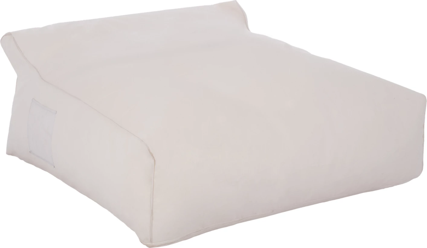 Pouf dy personash Yamin me textilene 600gr/m2 2x1, ngjyrë e bardhë, FH5773.11, 140x140x40-60 cm