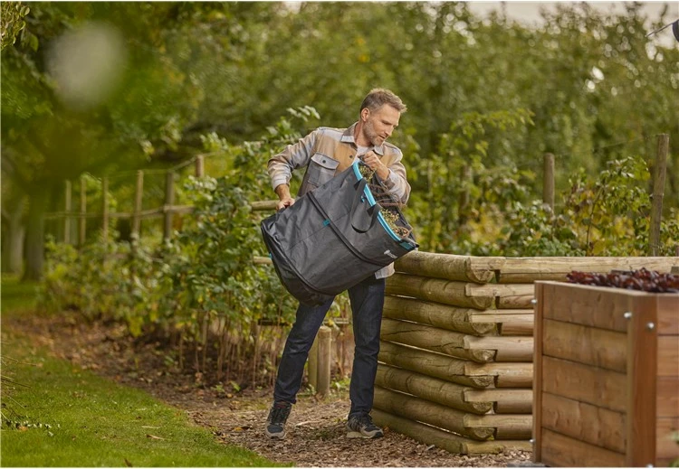 Thes mbeturinash kopshti Gardena 11715-20, 130L, plastikë e ricikluar, i zi/gjelbër